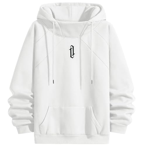 RUIZEHONG Fleece Hoodie Herren Rollkragen Kapuzenpullover Urban Casual Techwear Sweatshirt Pullover Herbst Winter von RUIZEHONG