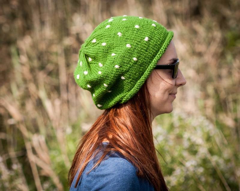 Grüne Polka Slouchy Mütze Hut/Herbst Stricken Apfel Grün Mit Bestickten Punkten Urban Style Märchen Fliegenpilz Grüne Polka Slouchy Mütze Hut/Herbst Stricken Apfel Grün Mit Bestickten Punkten Urban Style Märchen Fliegenpilz von RUKAMIshop