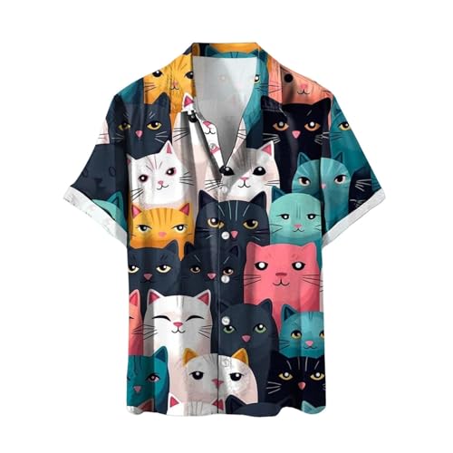 Hawaiihemd Herren Katze Drucken Lässig Button Down Strandurlaub Hemd Aloha Kurzarm Hawaii Hemd Regular Fit T-Shirts Lässige Sweatshirt mit Cat Printed Mode Kurzarmhemd Outdoor Hemd Hawaiihemd Herren Katze Drucken Lässig Button Down Strandurlaub Hemd Aloha Kurzarm Hawaii Hemd Regular Fit T-Shirts Lässige Sweatshirt mit Cat Printed Mode Kurzarmhemd Outdoor Hemd von RUMAOZIA
