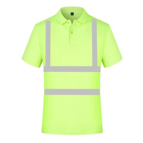 Profi Warnschutz T-Shirt Kurzarm Arbeitsshirt Kurzarmshirt Warnshirt Arbeitshemd Herren Warnschutz T-Shirt Reflektierend Atmungsaktiv Leicht Arbeitskleidung Sichtbarkeit Hemden von RUMAOZIA