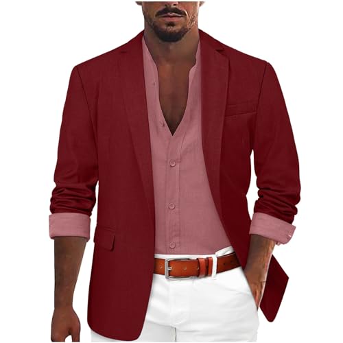 RUMAOZIA Anzug Herren Sakko Leicht Freizeit Anzug Blazer Anzugjacken Sportlich Zu Business Herrensakko Sportsakko Sommerjacke Modern Jackett Regular Fit Jacken Sport Mantel Dünn Anzugjacke von RUMAOZIA