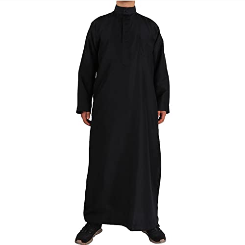 RUMAOZIA Arabische Kleidung Herren Muslim Kaftan Abaya Gewand Robe Crew Stehkragen Thobe Arabisch Gebet Eid Islamische Kleidung Aus Dem Nahen Osten für Männer von RUMAOZIA