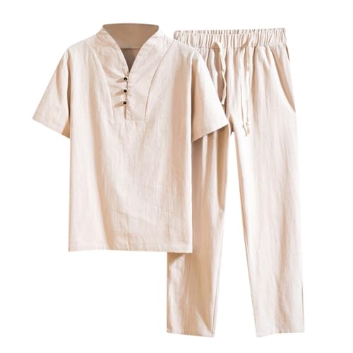 RUMAOZIA Baumwollwäsche Zen Meditation Tai Chi Uniform Männer Chinesische Traditionelle Kleidung Kung Fu Kleidung Atmungsablöser Tops Kampfkunst Set Tang Anzug Kurzarm Hosen von RUMAOZIA