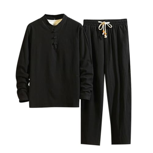 RUMAOZIA Baumwollwäsche Zen Meditation Tai Chi Uniform Männer Chinesische Traditionelle Kleidung Kung Fu Kleidung Atmungsablöser Tops Kampfkunst Set Tang Anzug Kurzarm Hosen von RUMAOZIA