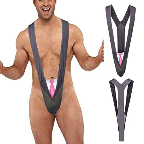 RUMAOZIA Borat Mankini Herren Hochgeschnittener Slip Badeanzug Tanga String V Form Party-Kostüm Bikini für Männer, Einheitsgröße Borat Tanga Schwimmen Unterwäsche Weihnachten V Form Badeanzug von RUMAOZIA