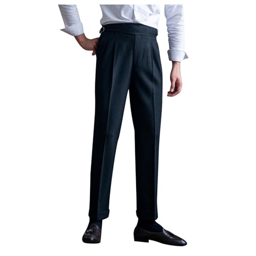 RUMAOZIA Herren Anzughosen Einfarbig Business Chino Hose Regular Fit Trouser Hohe Taille Business Hosen Casual Anzug-Hosen Freizeithose Einfarbig Anzughose Elegante Gerade Hosen von RUMAOZIA