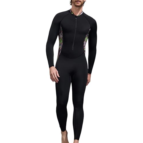 RUMAOZIA Herren Badeanzug Einteiler Schwimmanzug Bademode Männer Langarm Sonnenschutz Surfanzug Shorty Neoprenanzug Beachwear Atmungsaktiver Ganzkörper-Tauchanzug mit Frontreißverschluss von RUMAOZIA