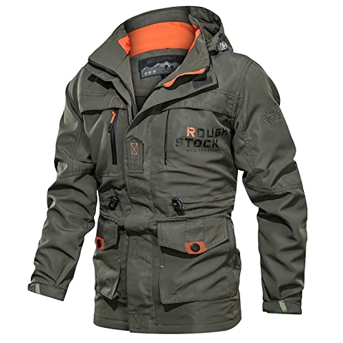 RUMAOZIA Herren Camouflage Softshelljacke Taktische Winter Mantel mit Kapuze und Reißverschluss Atmungsaktiv Outdoorjacke Angeln Jagd Jacke Arbeitsjacke Warnjacke Trekking Übergangsjacke von RUMAOZIA