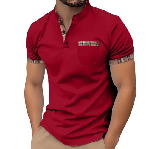 RUMAOZIA Herren Poloshirt Kurzarm Atmungsaktiv Tennis Golf Shirt Sommer Freizeit Sport Schnelltrocknend T-Shirts Regular Fit Polohemd mit Brusttasche Tennis Arbeit Hemd Casual Oberteile von RUMAOZIA