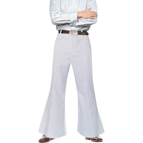 RUMAOZIA Herren Schlaghose 70er Jahre Karneval Disco Outfits Ausgestellte Hose 60er Glockenhose Vintage Hose Bell Bottom Hose Outfits Ausgestellte Hose für Herren Übergröße Retro Partyhose von RUMAOZIA