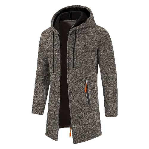 RUMAOZIA Herren Strickjacke Cardigan Feinstrick Sweatjacke mit Reißverschluss Herbst Lange/Kurze Gestrickt Freizeitjacke Bequeme Leichte Wintermantel Regular Fit Pullover Klassisch Sportjacke von RUMAOZIA