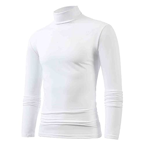 RUMAOZIA Herren Thermo-Unterhemd Langarm Rollkragenpullover Shirt Weich Atmungsaktiv und Warm Rollkragen Shirt Weiche Herbst Winter Top Elastisch Thermounterwäsche Oberteil Kompression Tops von RUMAOZIA