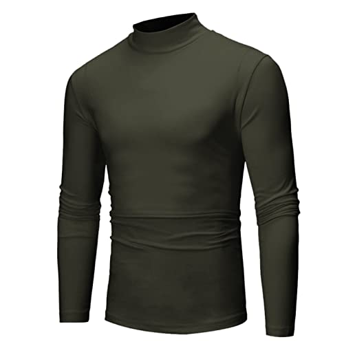 RUMAOZIA Herren Thermo-Unterhemd Langarm Rollkragenpullover Shirt Weich Atmungsaktiv und Warm Rollkragen Shirt Weiche Herbst Winter Top Elastisch Thermounterwäsche Oberteil Kompression Tops von RUMAOZIA