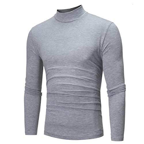 RUMAOZIA Herren Thermo-Unterhemd Langarm Rollkragenpullover Shirt Weich Atmungsaktiv und Warm Rollkragen Shirt Weiche Herbst Winter Top Elastisch Thermounterwäsche Oberteil Kompression Tops von RUMAOZIA