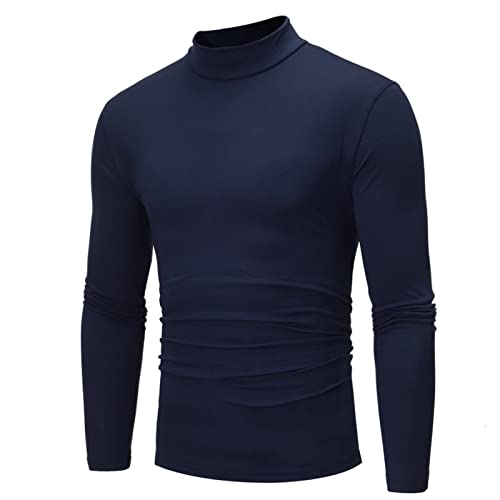 RUMAOZIA Herren Thermo-Unterhemd Langarm Rollkragenpullover Shirt Weich Atmungsaktiv und Warm Rollkragen Shirt Weiche Herbst Winter Top Elastisch Thermounterwäsche Oberteil Kompression Tops von RUMAOZIA
