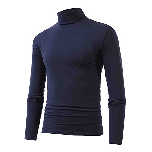 RUMAOZIA Herren Thermo-Unterhemd Langarm Rollkragenpullover Shirt Weich Atmungsaktiv und Warm Rollkragen Shirt Weiche Herbst Winter Top Elastisch Thermounterwäsche Oberteil Kompression Tops von RUMAOZIA