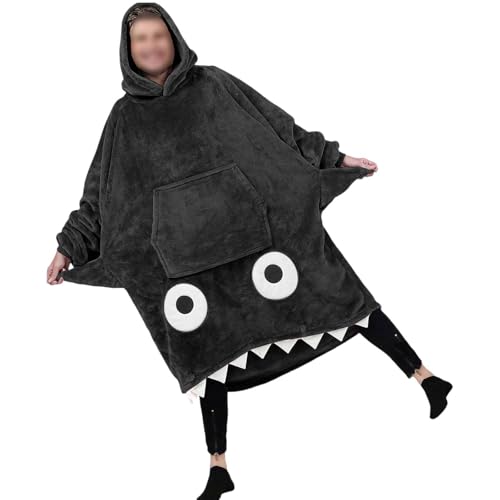 RUMAOZIA Hoodie Decke für Herren Kissens Kapuzenpullover 2 in 1 Flanell Fleece Oversized Weich Pullover Kuscheldecke Flauschige Sherpa TV-Decke mit Ärmeln Tragbar Ganzkörperdecke von RUMAOZIA