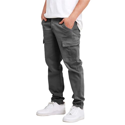 RUMAOZIA Hose Herren Chino Cargo Hose Jogginghose Herren Baumwolle Sporthose Casual Freizeithose Elastische Taille mit Kordelzug Sweatpants Herren Hosen männer Jogginghose Herren von RUMAOZIA
