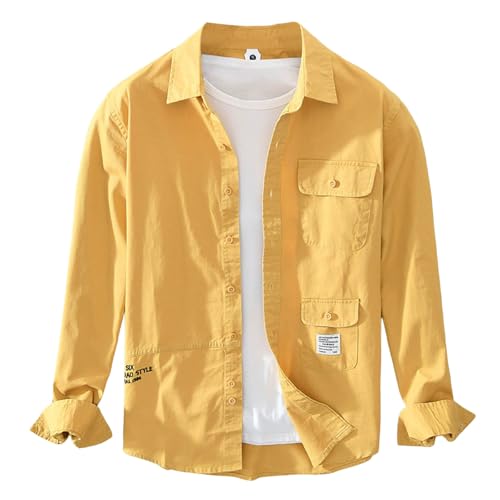 RUMAOZIA Jeanshemd Herren Langarm Weiche Baumwolle Zwei Taschen Schmale Passform Jeans Bequemes Cowboy Hemd, Klassisch Knopfleiste Sommer Tops für Herren Jeanshemden Regular Fit Freizeithemden von RUMAOZIA