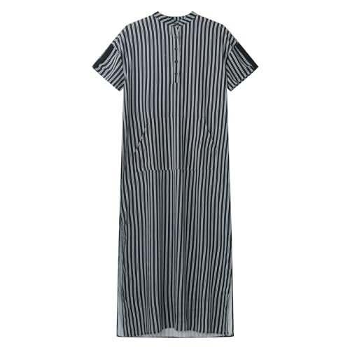 RUMAOZIA Muslimische Kleider Herren Kaftan Baumwolle Musselin Hemd Muslim Kaftan Kurzarm Thobe Gestreiftes Sommerhemd Marokkanisch Muslimische Kleidung Gebetsgewand Männer Ramadan Kleidung von RUMAOZIA