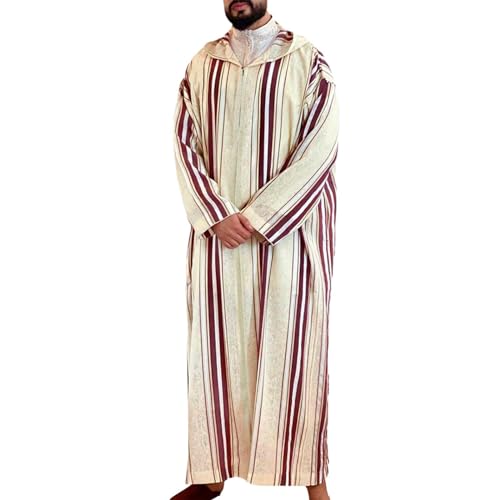 RUMAOZIA Musselin Hemd Herren Langarm Islam Blau Gebetskleidung Für Männer Mit Kapuze Arabische Kleidung Streifen Muslim Kaftan Naher Osten Dubai Maxi Abaya Roben Crew Neck Langarm Lose Thobe RUMAOZIA Musselin Hemd Herren Langarm Islam Blau Gebetskleidung Für Männer Mit Kapuze Arabische Kleidung Streifen Muslim Kaftan Naher Osten Dubai Maxi Abaya Roben Crew Neck Langarm Lose Thobe von RUMAOZIA