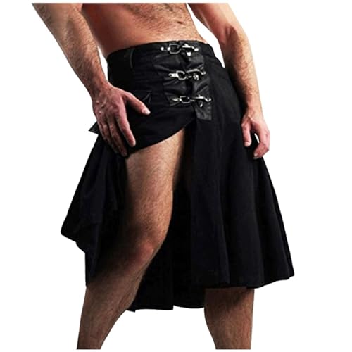 RUMAOZIA Schottischer Kilt für Herren Gladiator-Rock Retro Traditioneller Schottischer Hirsch Irischer Tartan Schwarzer Ritter Rock Gothic Cargo Faltenrock Mittelalter Kostüm RUMAOZIA Schottischer Kilt für Herren Gladiator-Rock Retro Traditioneller Schottischer Hirsch Irischer Tartan Schwarzer Ritter Rock Gothic Cargo Faltenrock Mittelalter Kostüm von RUMAOZIA