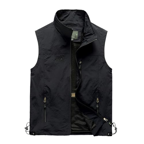 RUMAOZIA Sommerweste Herren Leicht Outdoor Weste Übergrößen Anglerweste Jagdweste Ohne Ärmel Jacke Camping Arbeitsweste Atmungsaktiv Sport Multifunktionsweste Dünne Softshelljacke für Herren von RUMAOZIA