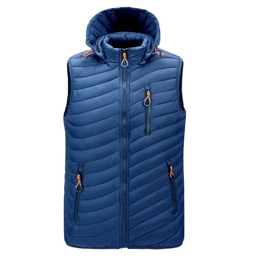 RUMAOZIA Steppweste Herren Leicht Warm Winter Westen Ärmellos Casual Daunenweste Locker Übergangsweste Mode Trend Sportweste Bequeme Outdoorweste Stehkragen Winter Wärme Dicke Outdoor Outwear von RUMAOZIA