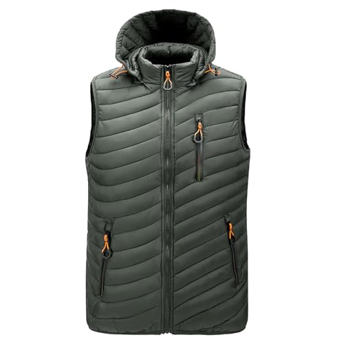 RUMAOZIA Steppweste Herren Leicht Warm Winter Westen Ärmellos Casual Daunenweste Locker Übergangsweste Mode Trend Sportweste Bequeme Outdoorweste Stehkragen Winter Wärme Dicke Outdoor Outwear von RUMAOZIA