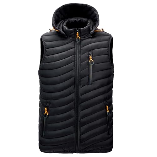 RUMAOZIA Steppweste Herren Leicht Warm Winter Westen Ärmellos Casual Daunenweste Locker Übergangsweste Mode Trend Sportweste Bequeme Outdoorweste Stehkragen Winter Wärme Dicke Outdoor Outwear von RUMAOZIA