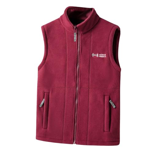 RUMAOZIA Teddy Fleece Weste Damen,Herbst Winter Warm Ärmellos Westen Bequeme Thermo Weste Stehkragen Fleeceweste Männer Arbeitsweste Pelzjacke Leicht Casual Einfarbig Damenweste Herbstmantel von RUMAOZIA