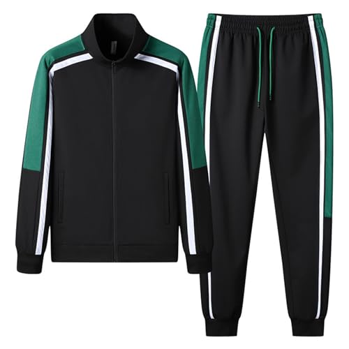 RUMAOZIA Trainingsanzug für Herren, Bequemer Tracksuit Freizeitanzug Set Jogginghose Sweatjacke Hoodie Hose für Gym Fitness Sportbekleidung für Sport Jogginganzug 2-teiliger Langarm Sportanzug von RUMAOZIA