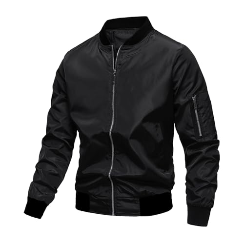 RUMAOZIA Übergangsjacke Herren Bomberjacke Blouson Jacken Leichte Dünne Windbreake Freizeitjacke Herbstjacke Männer Pilotenjacke Outdoorjacke Baseball Jacke Unisex Sport Sweatjacke Streetwear von RUMAOZIA