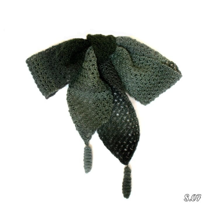 Lange Schwarze Weiche Schal, Schwarz Und Grau in Farbverlauf Farben, Mode Winter Warmen Lange Häkeln Handgestrickte Frauen Winterschal von RUMENA