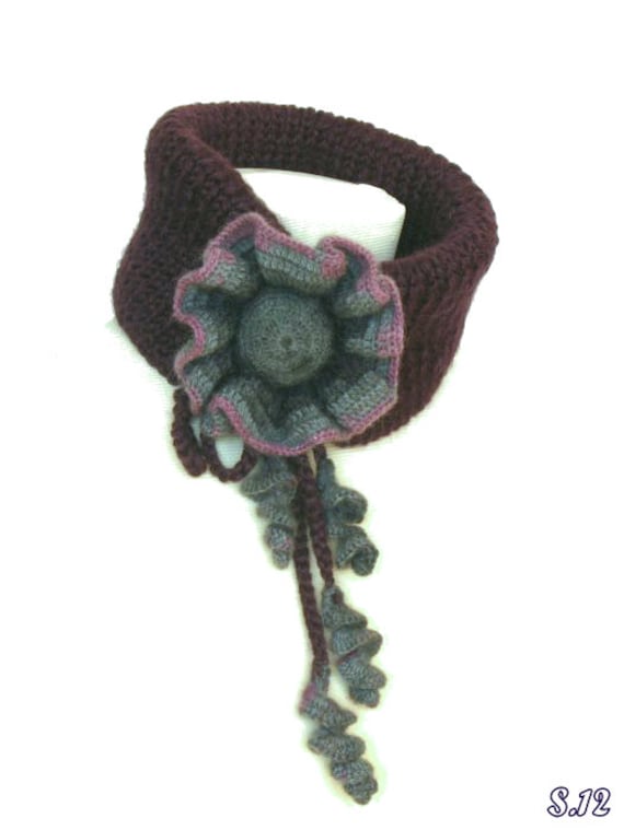 Warme Winter Violett Schal, Häkeln Wolle Gestrickte Hals Wärmer, Winter-Set, Weihnachtsgeschenk von RUMENA