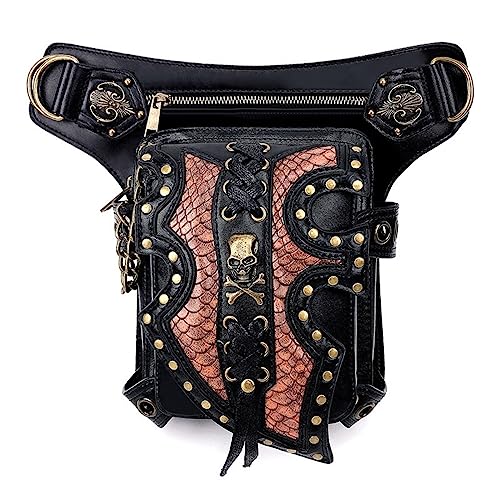 Steampunk Motorrad Tasche Schultertasche Messenger Bag Damen Hüfttasche von RUMITY