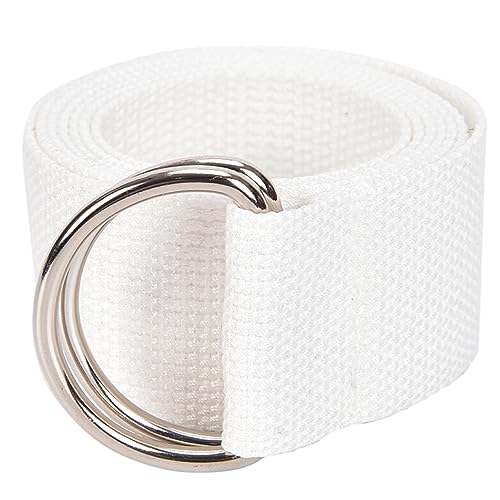RUNMIND Unisex-Gürtel aus Segeltuch, D-Ring-Schnalle, Taillenband, lässig, verstellbarer Leinengürtel, weiß, 130 cm RUNMIND Unisex-Gürtel aus Segeltuch, D-Ring-Schnalle, Taillenband, lässig, verstellbarer Leinengürtel, weiß, 130 cm von RUNMIND