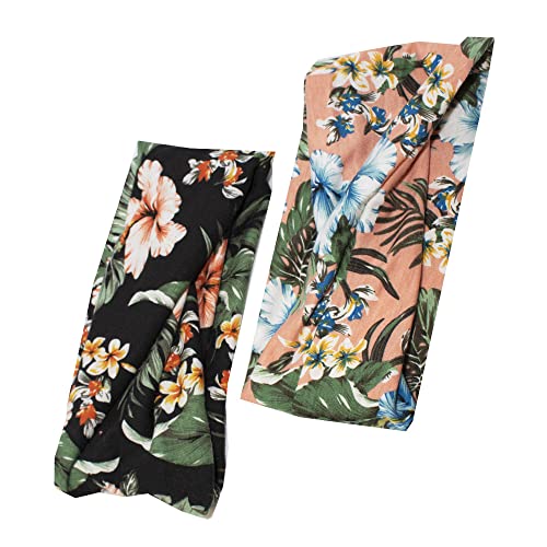 RUNNER ISLAND Damen-Stirnbänder, tropische Blumen, Boho-Design, weich und dehnbar, 2 Stück von RUNNER ISLAND