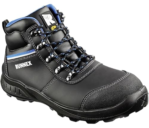 RUNNEX S3 ESD-Sicherheitsschnürstiefel Teamstar 5314 Schwarz/Blau-47 von ruNNex