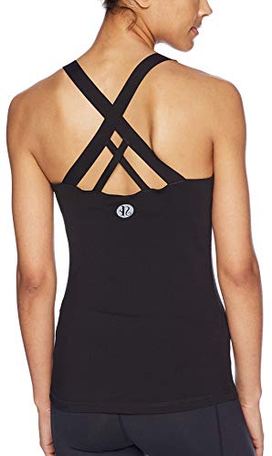 RUNNING GIRL Sport-BH für Damen, überkreuzte Rückseite, gepolsterte Riemen, Sport-BHs, mittlere Unterstützung, Yoga-BH mit abnehmbaren Körbchen, 11-black, small von RUNNING GIRL