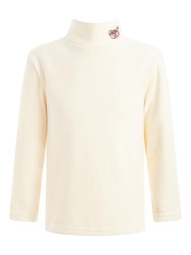 RUNQHUI Kinder High Neck T-Shirt Mädchen Thermo Unterwäsche Langarm Pullover Top Thermohemd Winter Warme Oberkleidung Homewear Weiß 134-140 von RUNQHUI