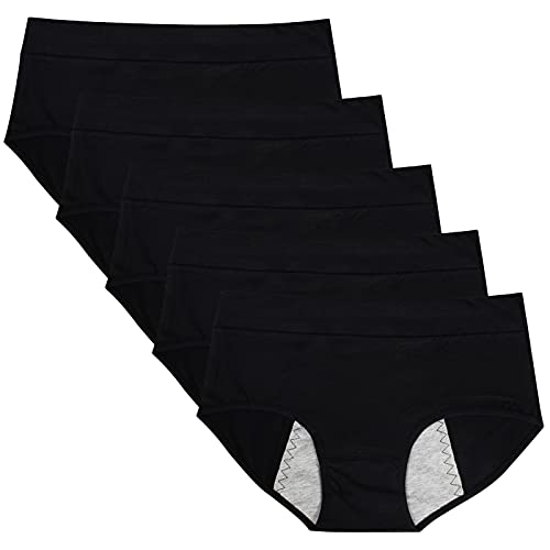 RUNYA Perioden Unterwäsche Unterhosen Damen Baumwolle Slip Postpartum Menstruation Unterwäsche 5er Pack L von RUNYA