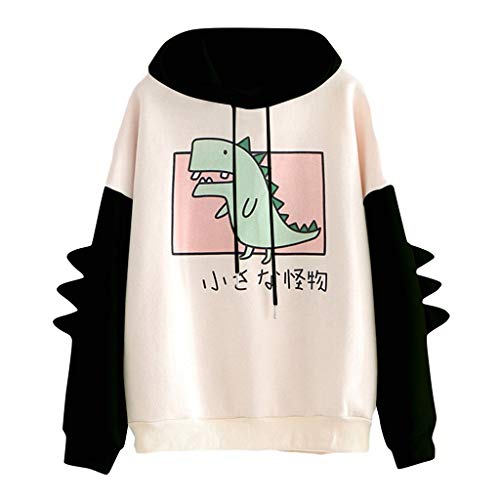 RUNYN Hoodie Damen Sweatshirt mit Kapuze Japanischen Stil Kawaii Karikatur Kapuzenpullover Mädchen Herbst und Winter Pullover für Party Reisen Tägliche (Schwarz, L) von RUNYN