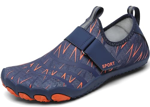 RUOMU Wasserschuhe Badeschuhe Herren Damen Barfußschuhe Schnell Trocknend Schwimmschuhe rutschfeste Leicht Aquaschuhe Strandschuhe fur Männer Frauen,Blau 39 EU von RUOMU