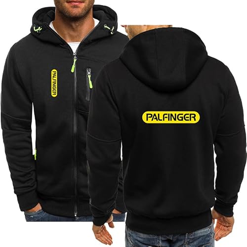 RUQOOAE Herrenjacken Palf.i_nger Kapuzenpulli Fleece Casual Strickjacke Zip Baumwolle Hoodie Sportbekleidung (Black,L) von RUQOOAE