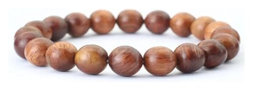 Wood Bead Bracelet，Natural Wooden Bracelet 10mm Beads Braclet Leisure ﻿(Brown) von RURUR