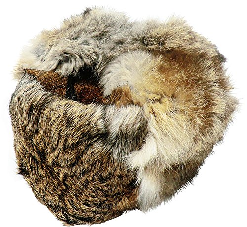 RUSSISCHE FELLMÜTZE GRAU/BRAUN KANINCHENFELL WOLLE, SCHAPKA USCHANKA - Größen verfügbar: 62 (SIZE XXL) von RUSSIAN STORE