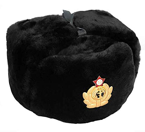 Cucuba® RUSSISCHE SCHWARZ SCHAPKA USCHANKA WINTERMÜTZE MILITÄRMÜTZE DER RUSSISCHE Marine - Geschenkidee (Größe: 59 Size L (EU)) von RUSSIANSTORE