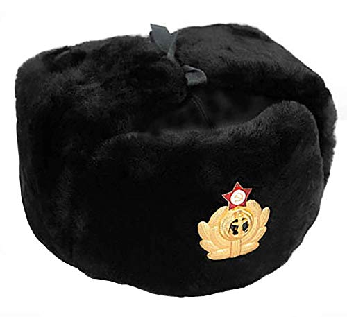 Original Soviet Ushanka, Schwarz, Größe XXXL (EU) von RUSSIANSTORE