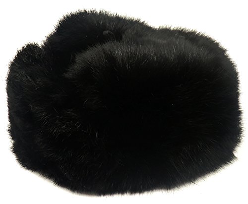 Ushanka Russische Fellmüttze aus Kaninchen Farbe Schwarz - Größe L von CUCUBA